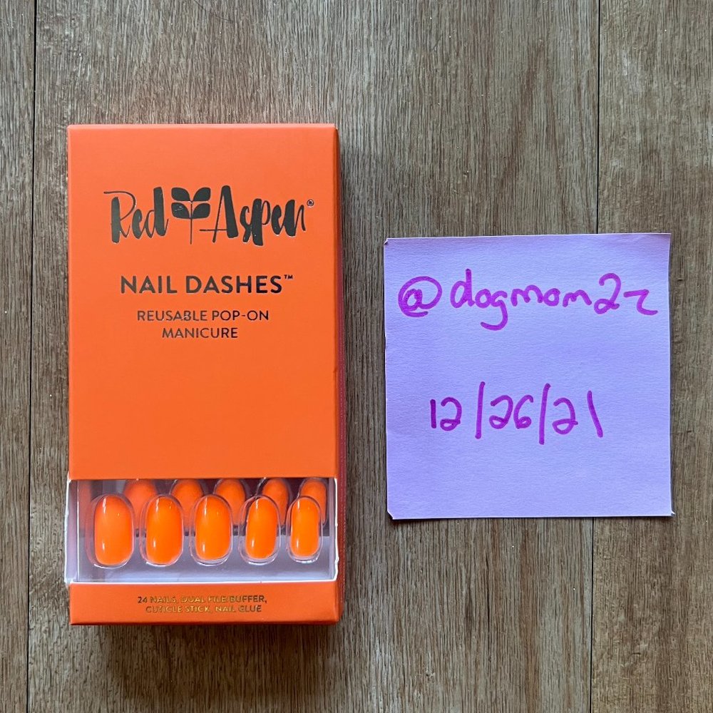 Orange Glue-On Nails